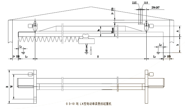 LDA電動單梁起重機(jī)結(jié)構(gòu)圖